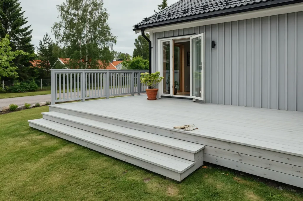 altanbygge med r cke och trappa i bara svedala